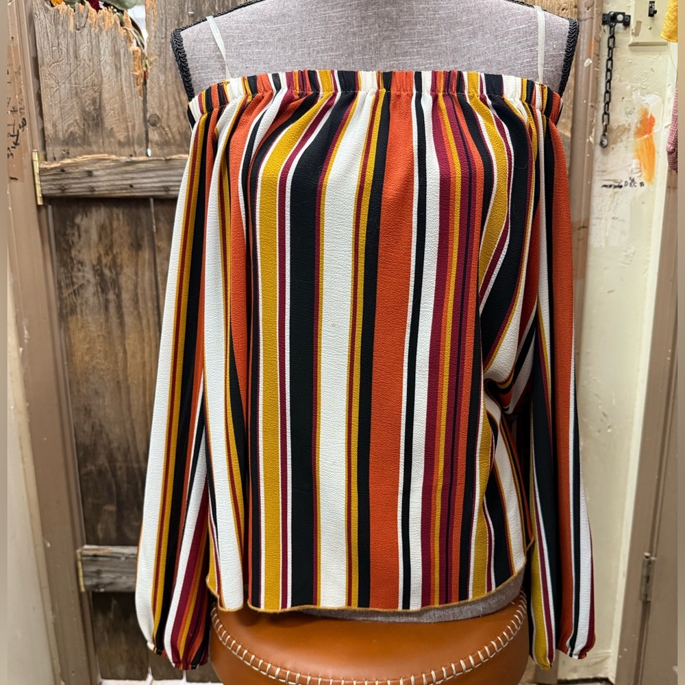 Windsor Multicolor Striped Off-Shoulder Blouse